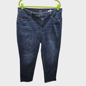 Chicos So Slimming Girlfriend Slim Leg Ankle Jeans Dark Wash Blue Size 16R 3R